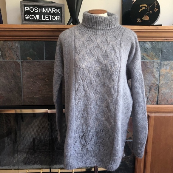 Hazel Brown Collection Mohair Gray Knit Sweater 2 - Picture 1 of 8